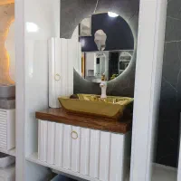 روشویی کابینتی + آینه ضد بخار سفارشی ۵ سال گارانتی