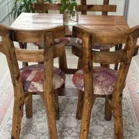 میز صندلی چوبی چهار نفره