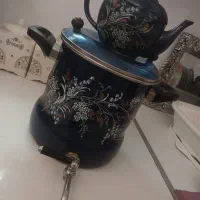 سماور و قوری لعابی شیک و سالم(طرح دار)