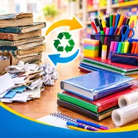 تعویض کتاب کهنه و کاغذ باطله با لوازم التحریر نو