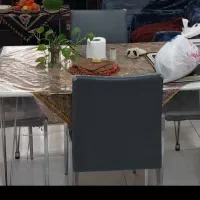 ۴عددصندلی چرم پایه استیل