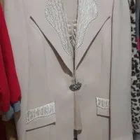 کت و شلوار کرم رنگ زنانه