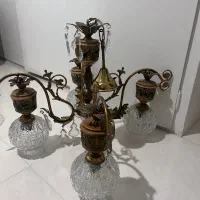 لوستر ۴شعله عتیقه، برنز و سرامیک