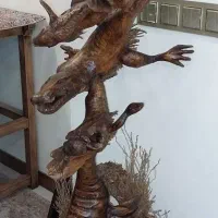 ماکت مجسمه ماهی چوبی