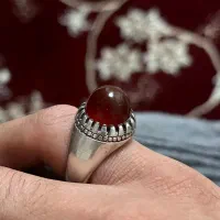 انگشتر عقیق کله قندی