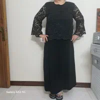 لباس مجلسی مشکی وسرمه ای سایز 50