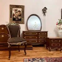 سرویس خواب۲ نفره چوب ملچ برنز کاری مناسب جهاز