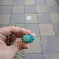 انگشتر فوق زیبا عقیق سبز کمیاب