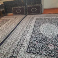 یه جفت فرش ۹متری زمینه سورمه ی  ۱۰۰درصداکریلیک