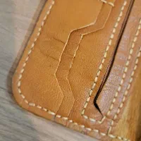 فروش کیف پول دستدوز چرم طبیعی