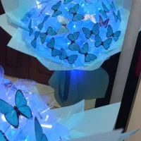 حراج ۵۰ درصد تخفیف دسته گل پروانه ای چراغدار