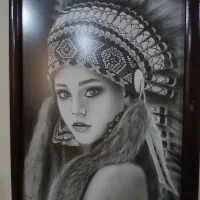 دو تابلو نقاشی سیاه قلم  فوق العاده زیبا