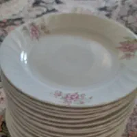 بشقاب گل سرخی و گل عروش