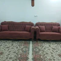 مبل۷نفره با۳تامیزعسلی باپارچه ترک مخمل