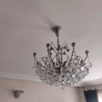 دو عدد لوستر کریستالی دو سایز