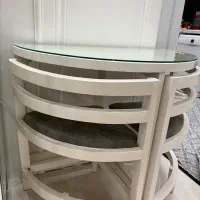 میز صندلی با شیشه