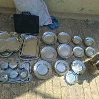 بشقاب استیل  سینی استیل پارچه استیل  سرویس چاقو