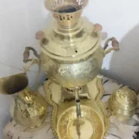 ست سماور برنزی کاملا نو فقط دکوری استفاده شده