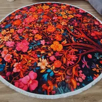 فرشینه مدرن دایره ای ،استُپ دار (اصلا لیز نمیخوره)