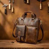 کیف رودوشی چرم مردانه دستدوز