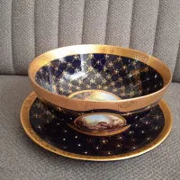 کاسه و بشقاب ودوعددگلدان و میوه خوری