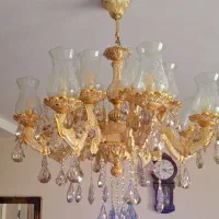 لوستر برنجی ۸ شاخه ۱۶ شعله