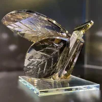 مجسمه خاکستری پروانه تزئینی دودی کریستال