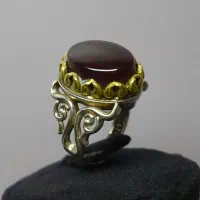 انگشتر نقره مردانه عقیق سرخ