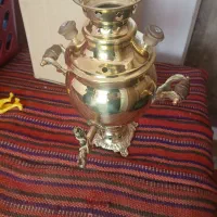 سماور برنجی زغالی یه لیتری  نونو با کارتون