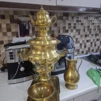 سماور زغالی برنجی قدیمی سنگین وزن