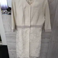 مانتو سفید شیری مزونی