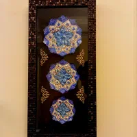 تابلو بشقاب مینا کاری اصل سه تایی