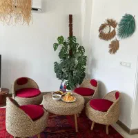 مبلمان ۴ نفره حصیری( با میز)
