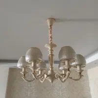 لوستر نئوکلاسیک کرم طلایی فرانسوی. پرده زبرا