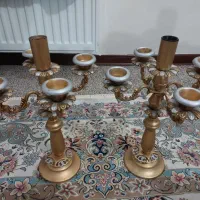 دو عدد شمعدانی برنجی