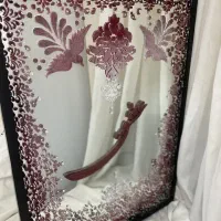 حراجی آینه دکوراتیو مدرن  مخملی نگین کاری