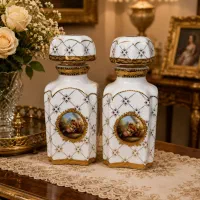 چایدان سفید طلایی بسیارزیبا چهارطرف دنس قیمت ۹۰۰