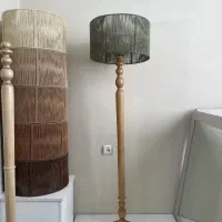 آباژور ایستاده خراطی چوب گردو شید رافیا تک و عمده