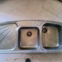 سینک استیل و شیر اهرمی