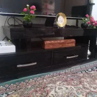 میز تلویزیون ام دی اف کامل، قهوه ای سوخته و مشکی