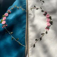 جانماز عروس و داماد روباندوزی شده قلبی