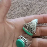 انگشتر نقره و زنجیر پلاک