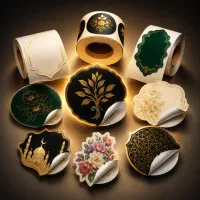 طراحی چاپ لیبل کاغذی پشت چسب دار برش خاص قالب تیغ