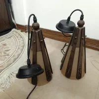 یک جفت لوستر چوبی