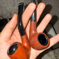 پیپ نو با جعبه و روکش چرم به همراه فندک و متعلقات