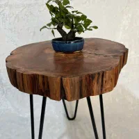 میز عسلی چوب توسکا تولید شده کارگاه