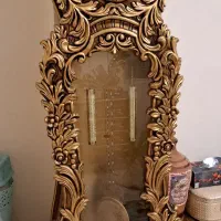 ساعت ایستاده اصل چوبی پر منبت ورق طلا
