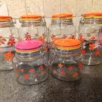 بانکه حبوبات شیشه ای قفل دار