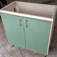 کابینت گالوانیزه سالم همراه سینک تک لگن و آبچکان