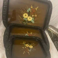 ست سینی سه تایی قدیمی و آکبند ،عتیقه، نوستالژی